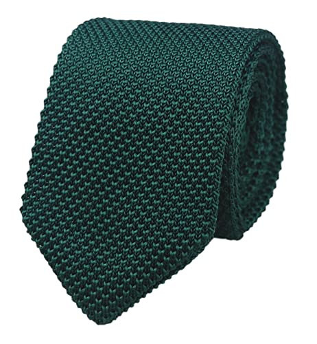 Secdtie Mens Casual Solid Dark Hunter Green Woven Neck Tie Knit Formal Party Necktie 055 | Amazon (US)