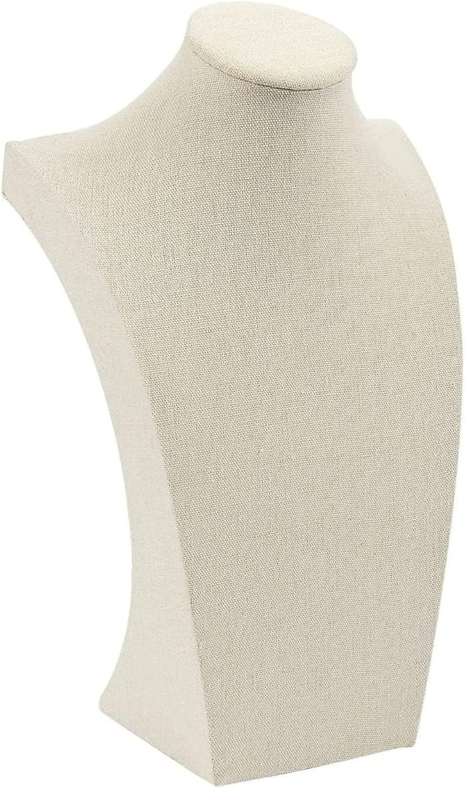 12 Inch Linen Jewelry Display Bust, Necklace Mannequin Holder Stand for Retail Stores and Trade S... | Amazon (US)