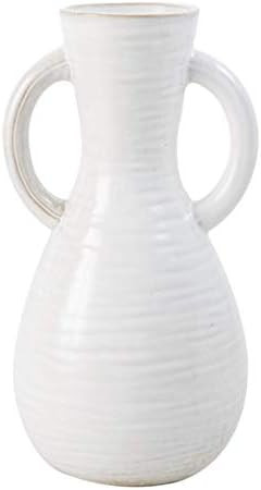 Amazon.com: Jojuno Elegant Glazed Ceramic Vases with 2 Handle, Handmade Decorative Flower Pots, D... | Amazon (US)