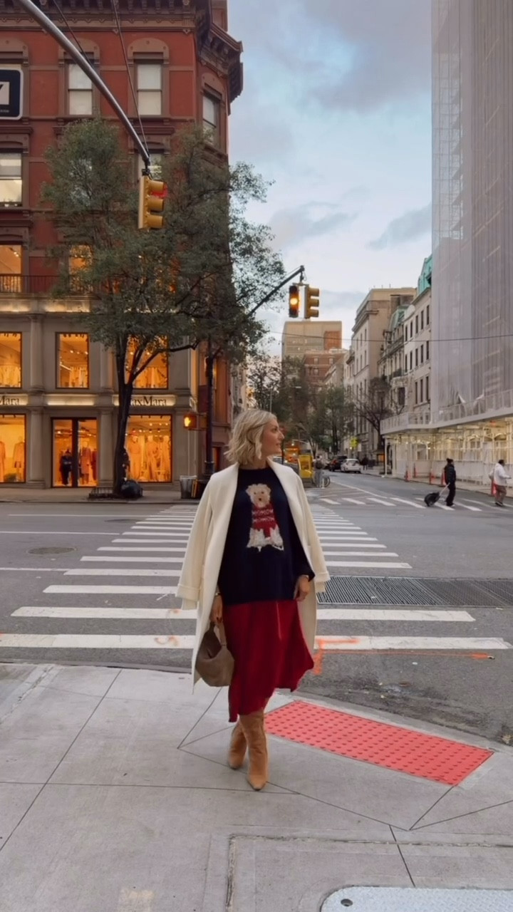 Went to New York for the quickest trip to go to a brand dinner! I got this dog sweater from Target, and I’m obsessed! Wearing XS in coat, XL in sweater, & M in skirt! 

Loverly Grey, Target, dog sweater, New York outfit, white coat, red skirt, fall outfit 

#LTKStyleTip #LTKSeasonal