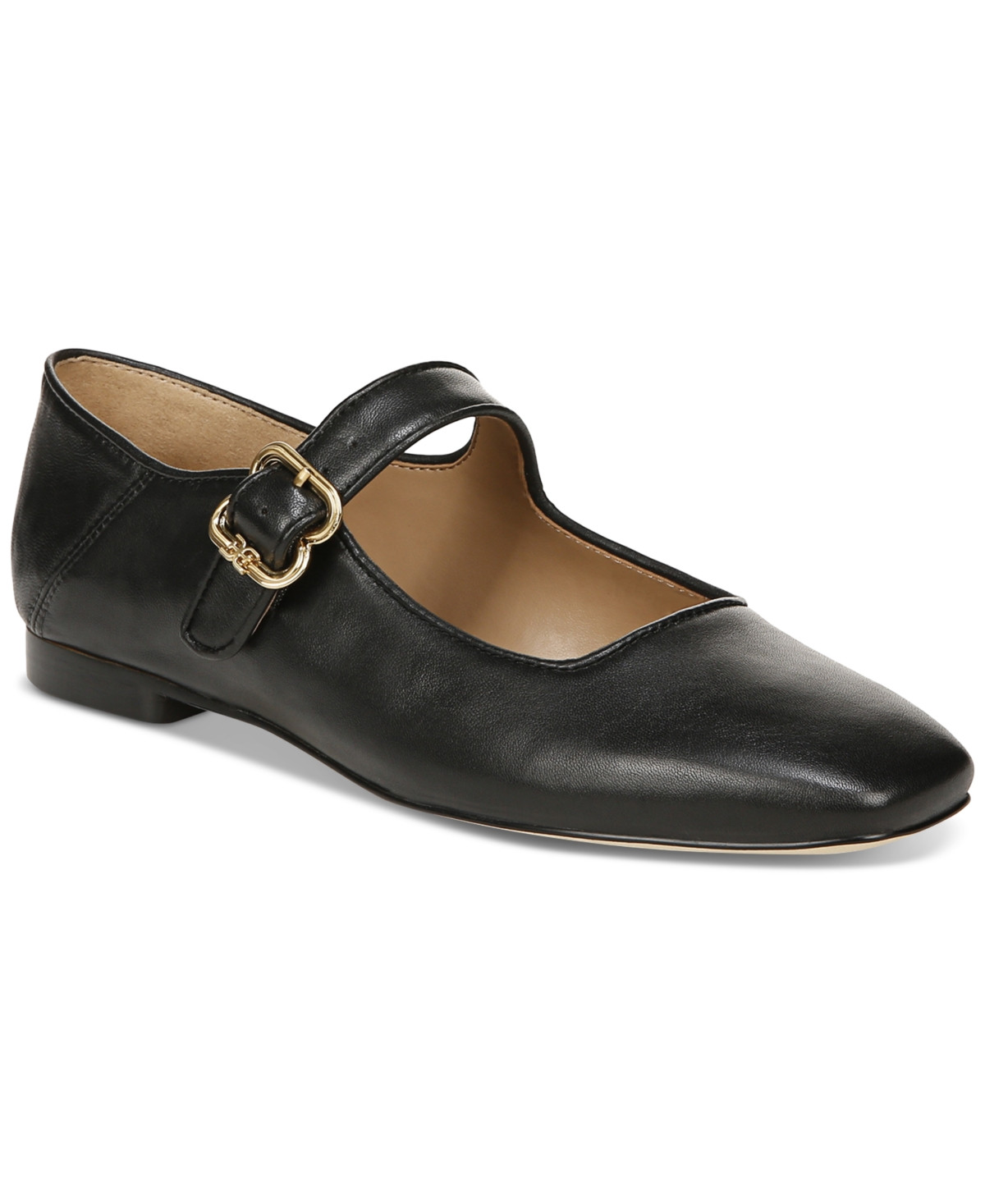Sam Edelman Women's Michaela Buckled Mary Jane Flats - Black Leather | Macy's