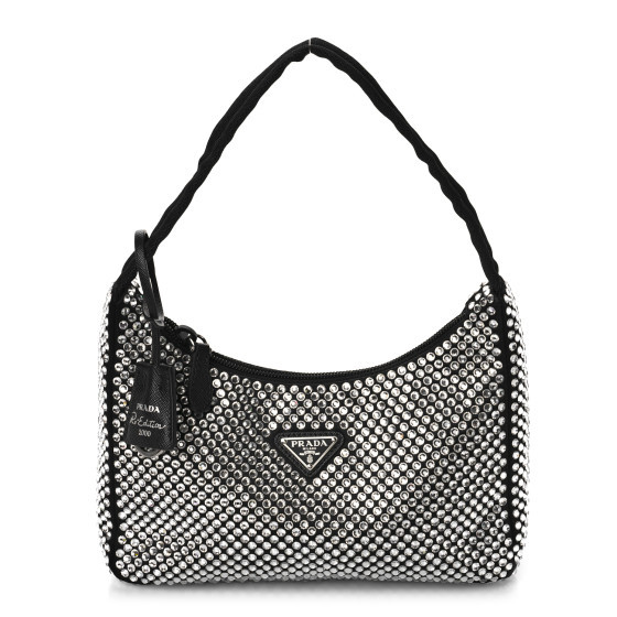 Satin Crystal Mini Re-Edition 2000 Bag Black | FASHIONPHILE (US)