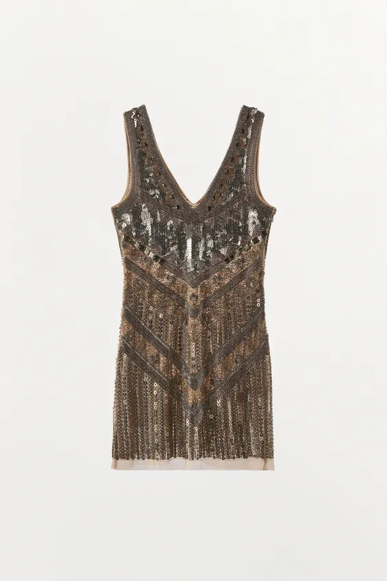 LIMITED EDITION MINI DRESS WITH BEADS AND SEQUINS | Zara US