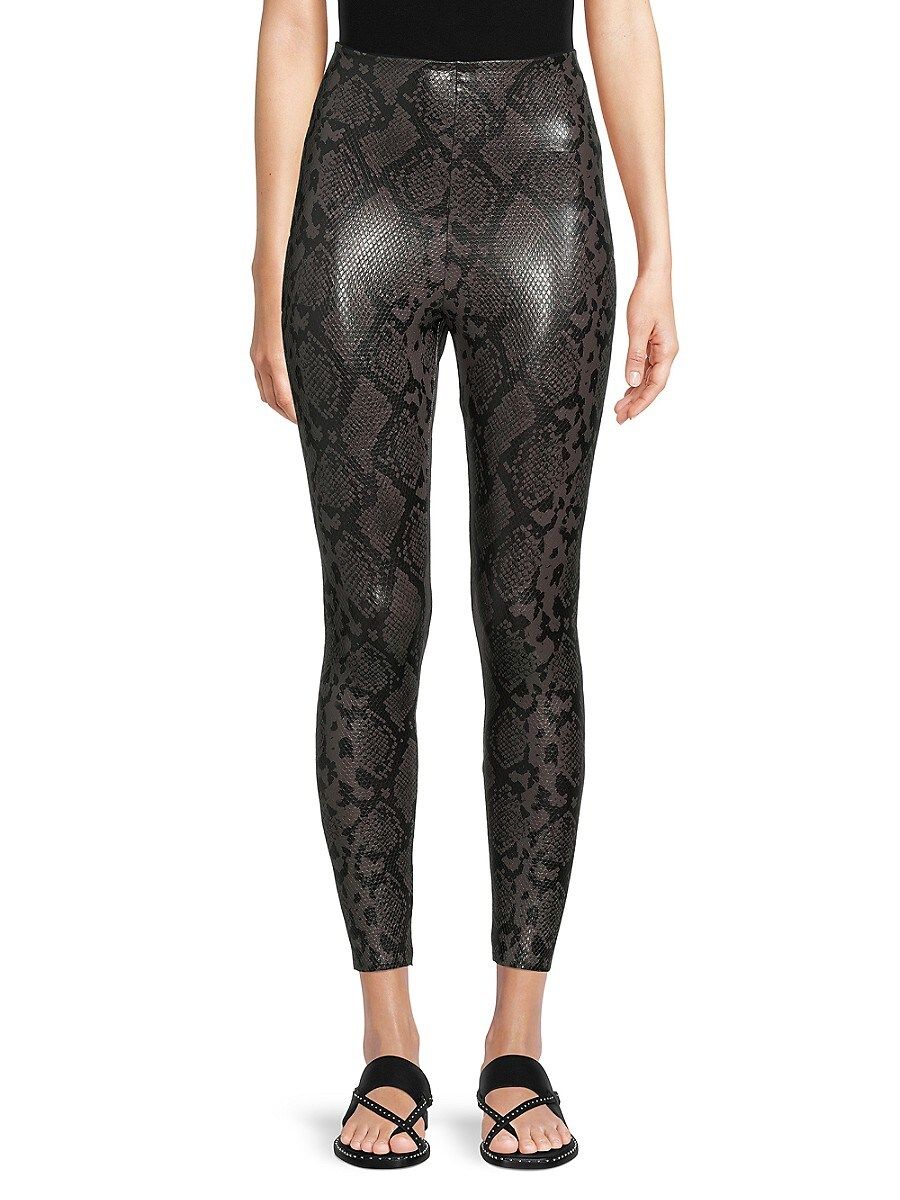 Commando Women's Printed Faux Leather Leggings - Grey Snake - Size L | Saks Fifth Avenue OFF 5TH
