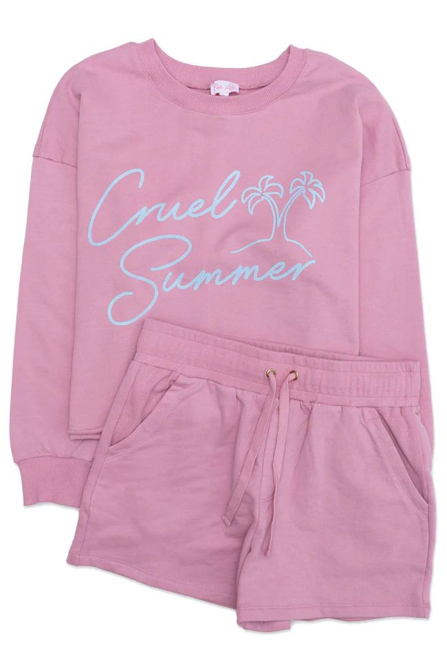 Cruel Summer Pink Cropped Graphic Sweatshirt FINAL SALE | Pink Lily