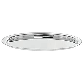 Amazon.com: Serving Tray with Beaded Edge Stainless Steel Oval - 18"L x 13 1/2"W x 3/4"H : Home &... | Amazon (US)