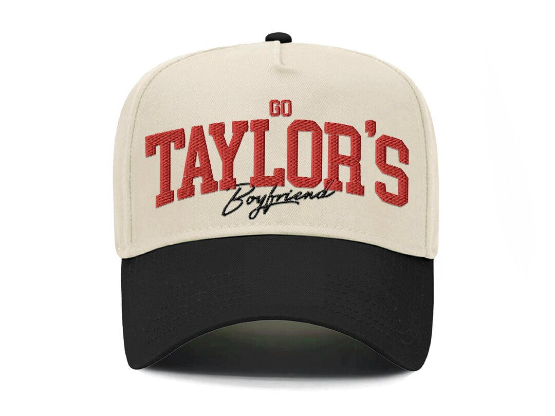 Taylor's Boyfriend Hat Embroidered Red Two Tone Hat Taylor Hat for Football Go Taylor's Boyfriend... | Etsy (US)