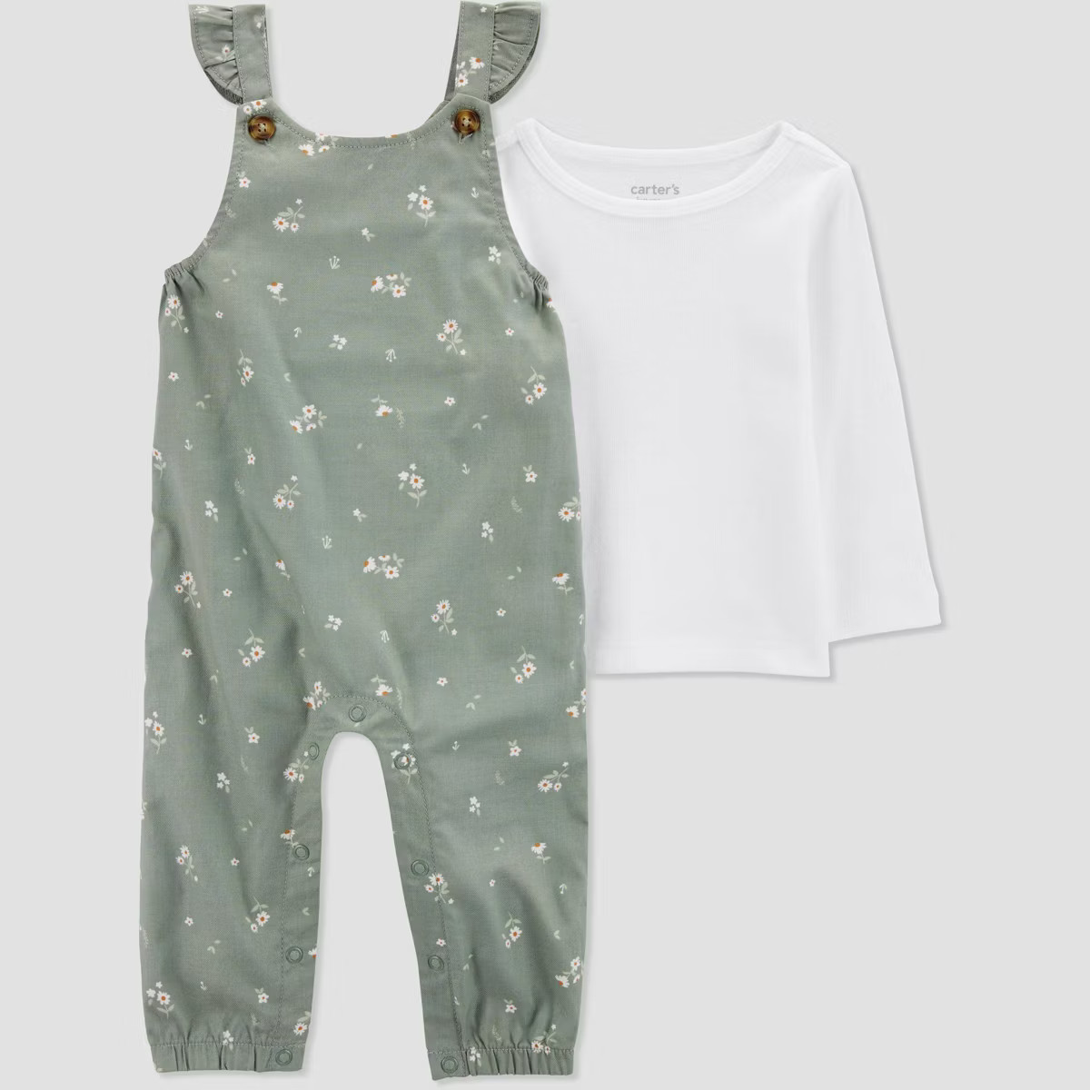 Carter's Just One You® Baby Girls' Floral Overalls - Green | Target