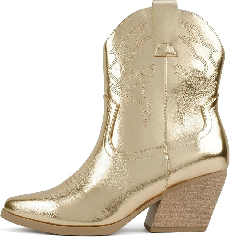 Soda “BLAZING” ~ Women Western Bootie Pointe Toe with Low Heel (Wide Fit Available) | Amazon (US)