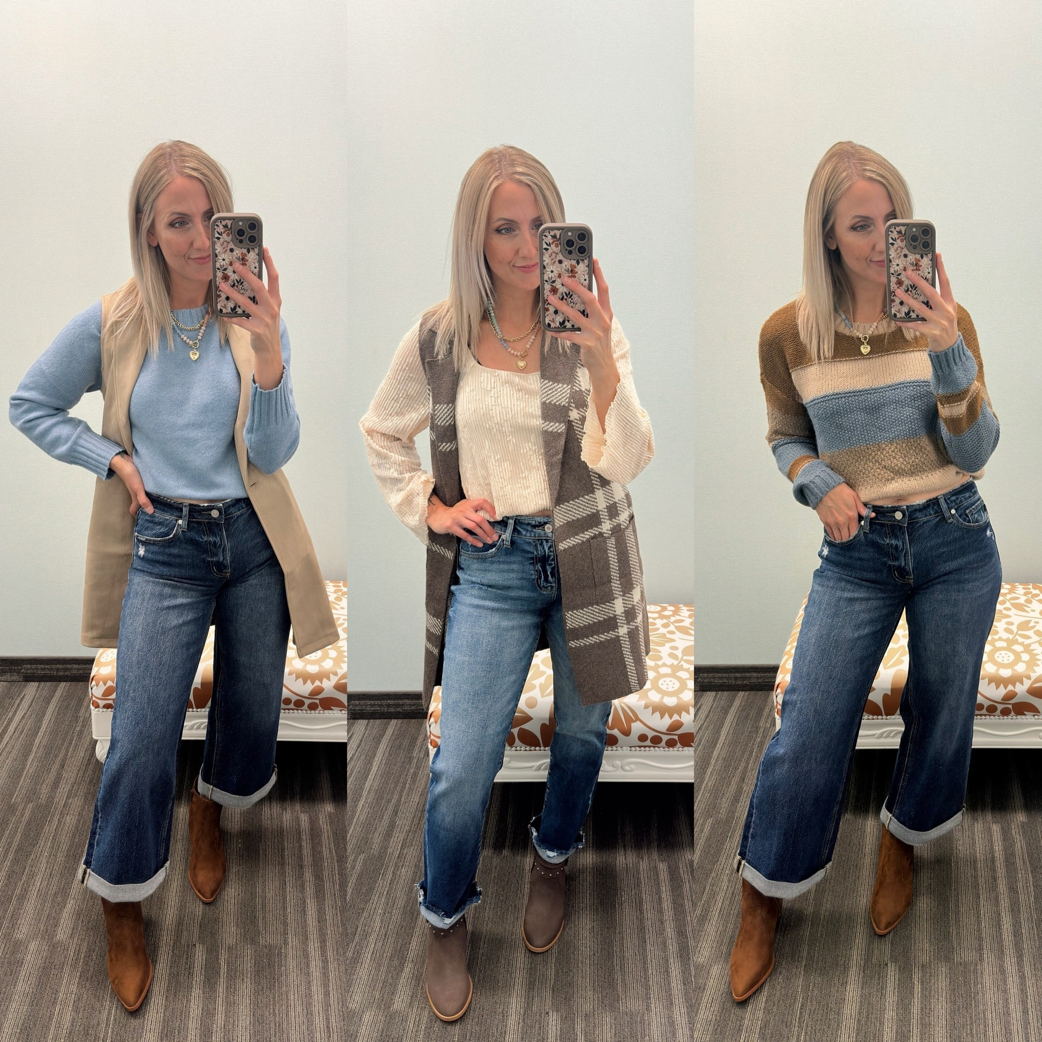 Wearing smalls in tops and 27/4 in jeans

#LTKmomlife #LTKgrwm #LTKootd