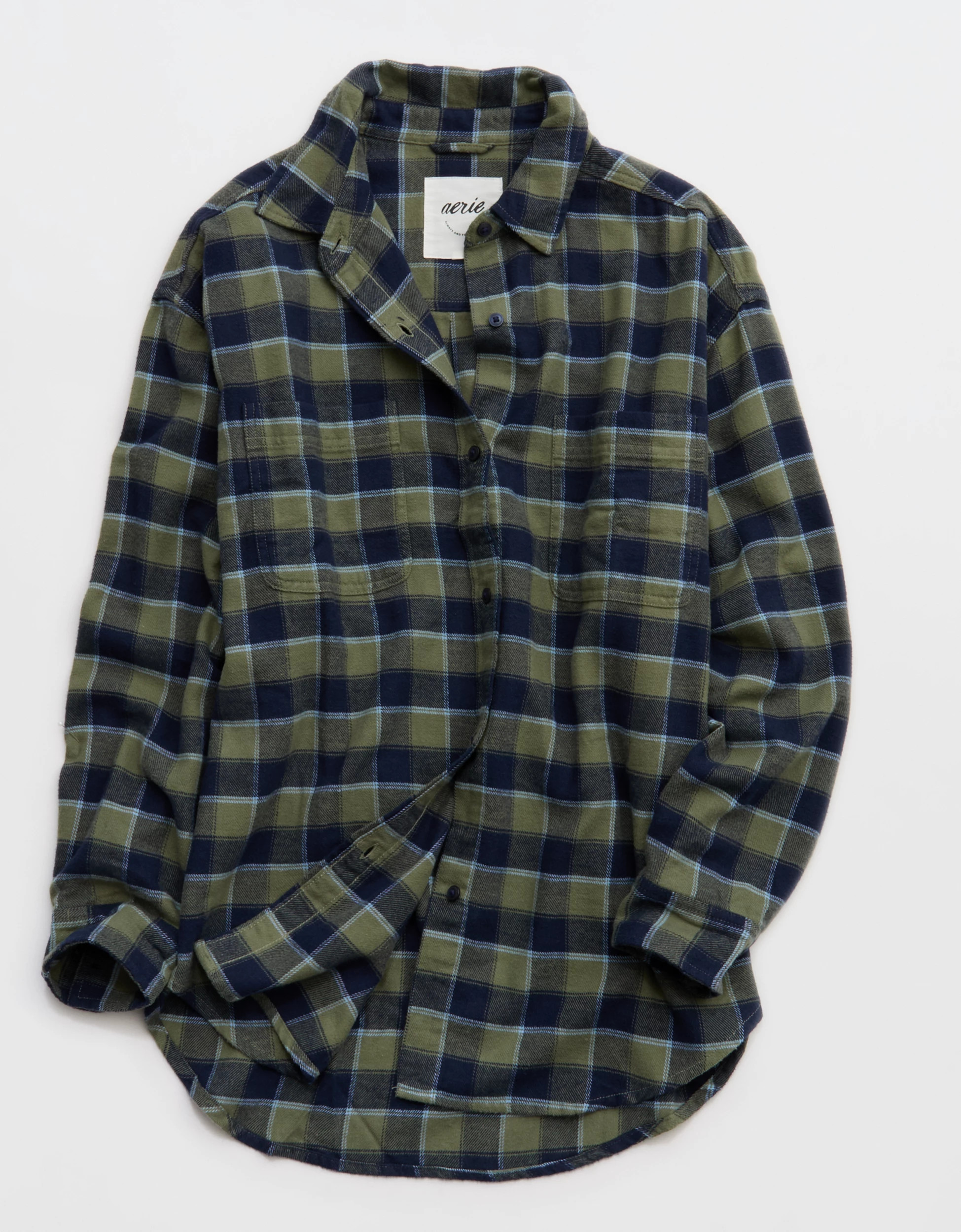 Aerie Anytime Fave Flannel Oversized Shirt | American Eagle Outfitters (US & CA)