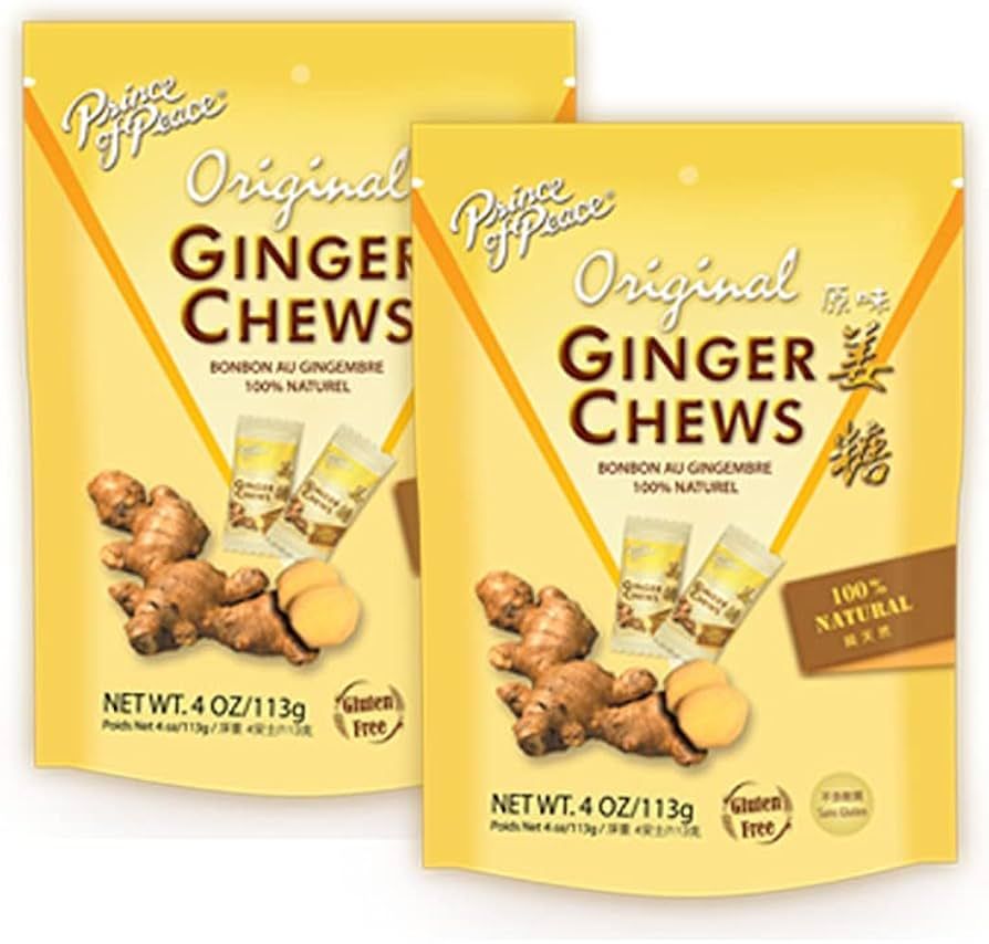 Prince of Peace Original Ginger Chews, 4 oz. – Candied Ginger – Natural Candy Pack – 2 Pack | Amazon (US)