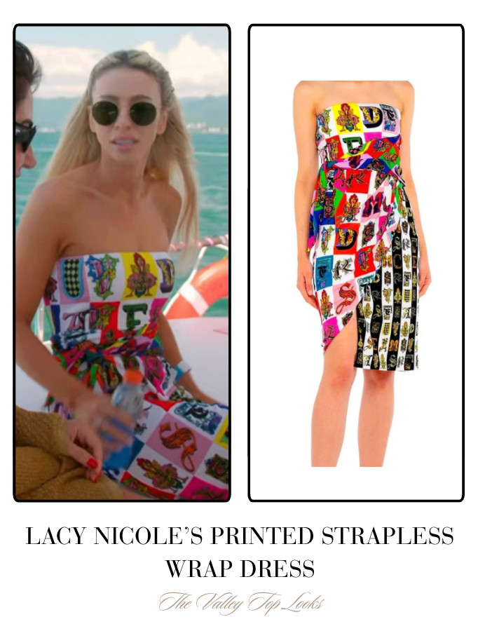 Lacy Nicole's Printed Strapless Wrap Dress 

 