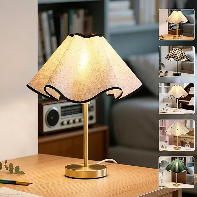 Small Scalloped Table Lamp Shades - Petal Lamp Shade for Table Lamps, Floor Lamps, bedside lamp a... | Amazon (US)