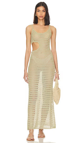 Kylen Cut Out Knit Maxi Dress | Light Sage Green Dress | Sheer Dress | Khaki Dress | Revolve Clothing (Global)
