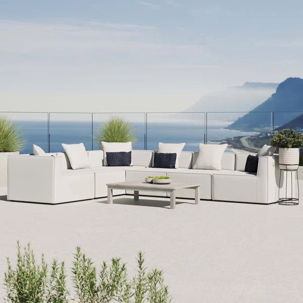 Modway Saybrook Outdoor Patio Upholstered 6-Piece Sectional Sofa | Wayfair North America