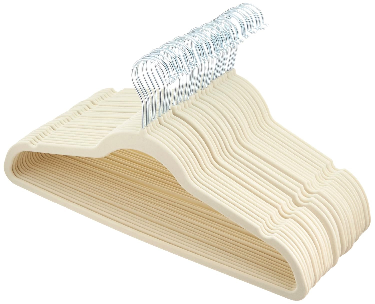 AmazonBasics Velvet Suit Clothes Hangers, 30-Pack, Ivory/Beige | Amazon (US)