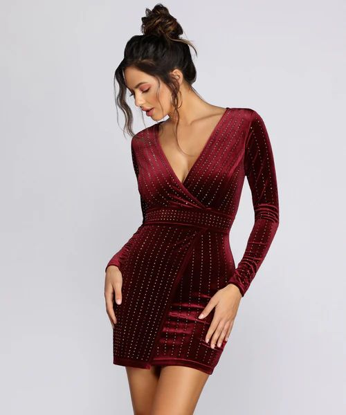 Alexa Velvet Wrap Dress | Windsor Stores