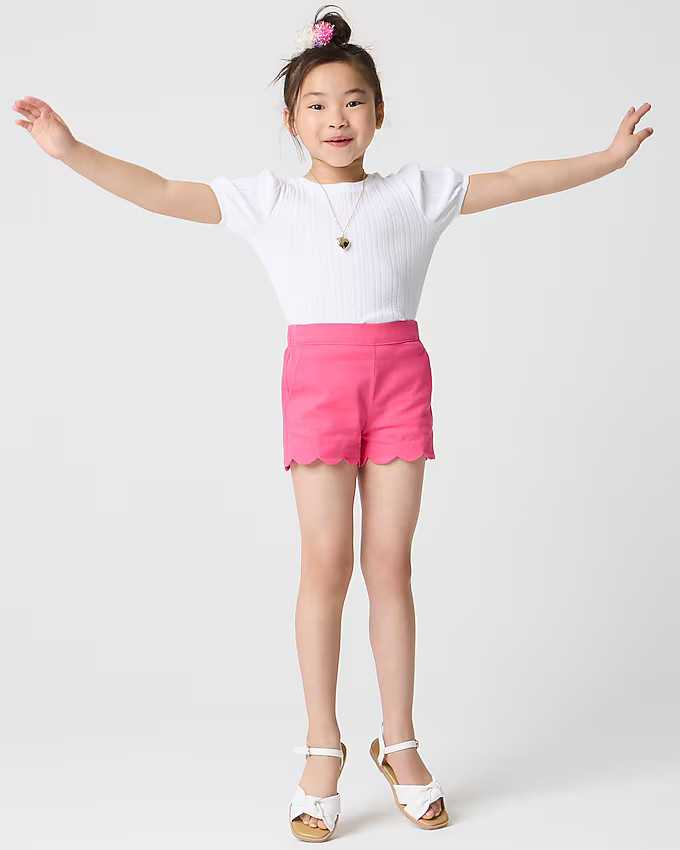 Girls' scallop-hem pull-on short | J.Crew Factory