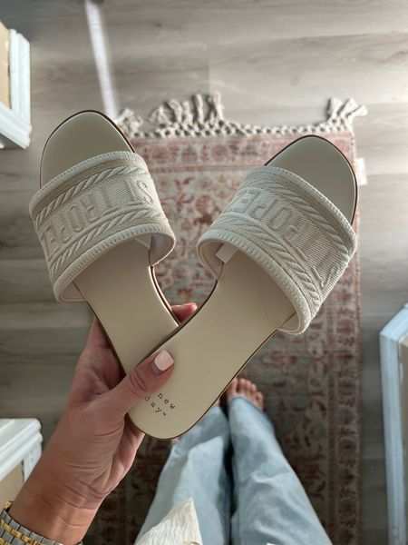 I am obsessed with these cute summer sandals that are tan and cream and say Saint Trey on them they give me all the vacation vibes and are still comfortable and easy to slide on. Great summer shoe staple love the look that you can dress up or down with the shoes  available and black as well

#LTKTravel #LTKShoeCrush #LTKSeasonal