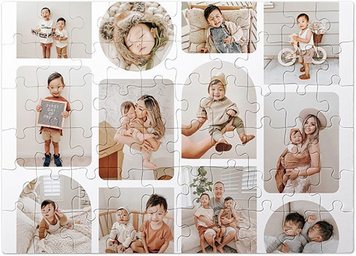 Custom Photo Puzzles: Shape Collage 10x14 60 Pieces White Shutterfly | Shutterfly