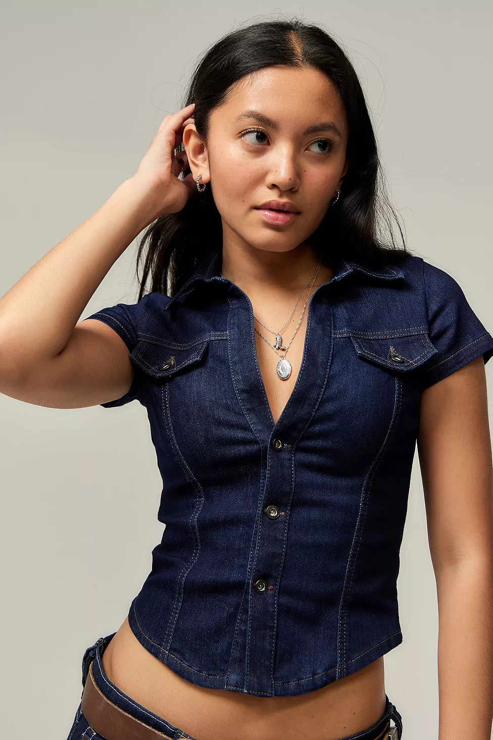 BDG Polly Denim Shirt | Urban Outfitters UK