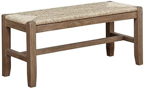 Alaterre Furniture Newport 40" Wood Bench with Rush Seat | Amazon (US)