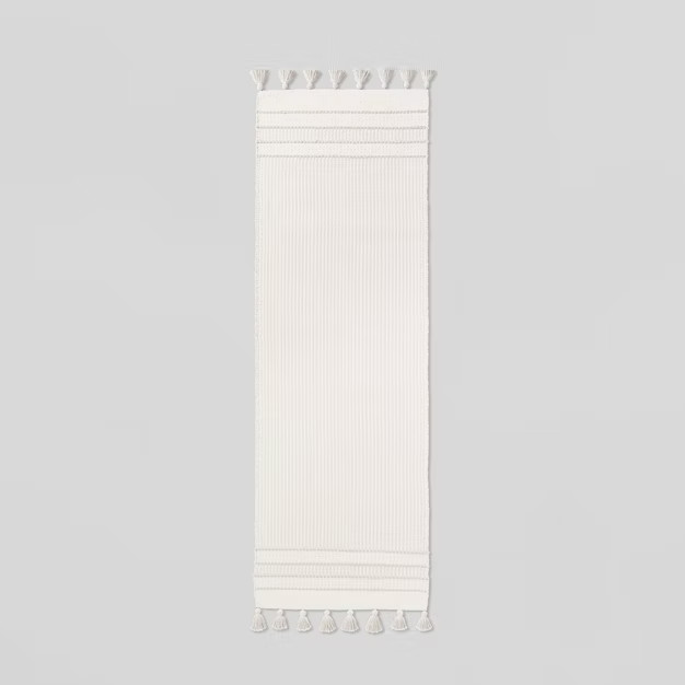 Texture Border Stripe Rug Cream/Silver Gray - Hearth & Hand™ with Magnolia | Target