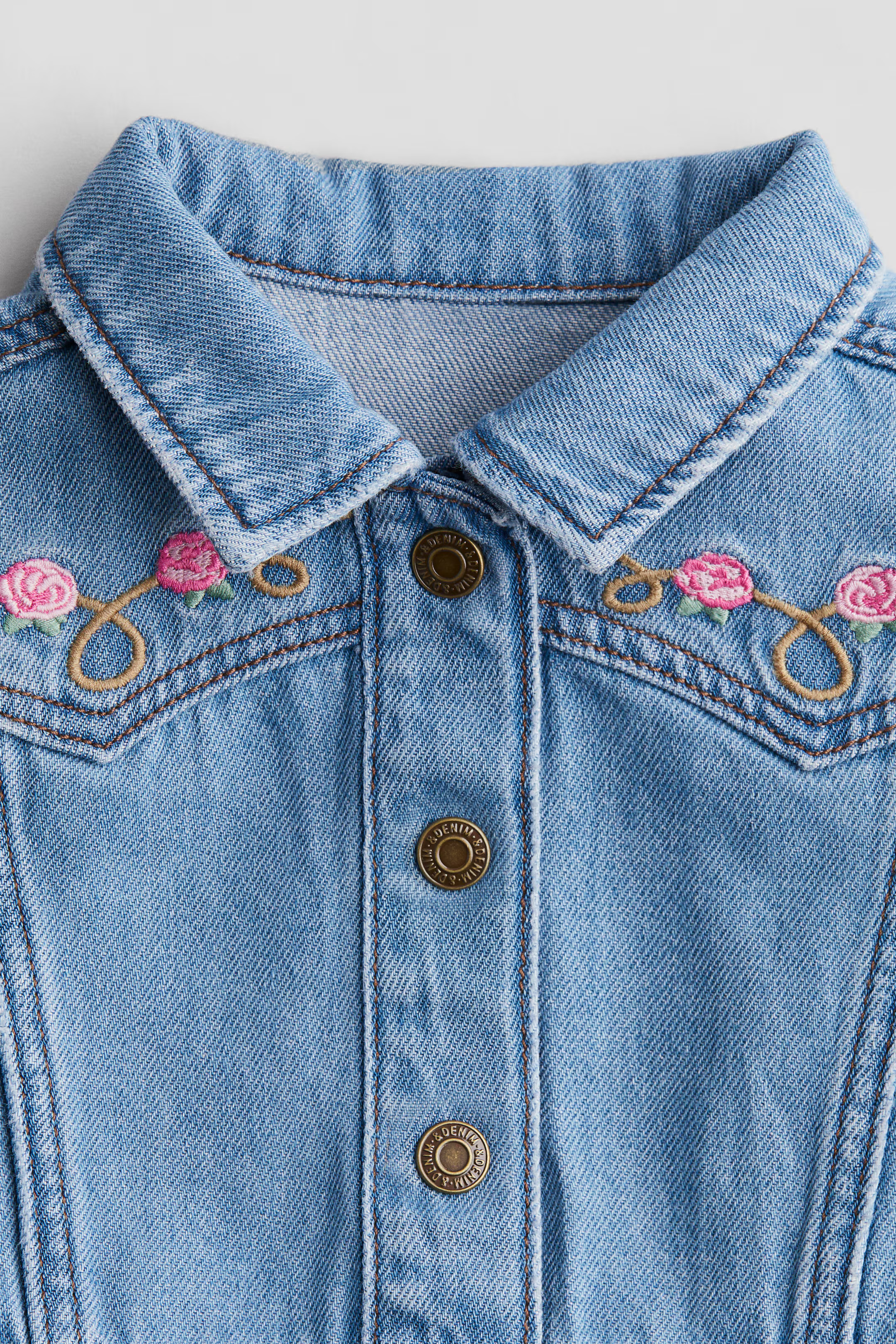 Embroidered-Detail Denim Jacket | H&M (US + CA)