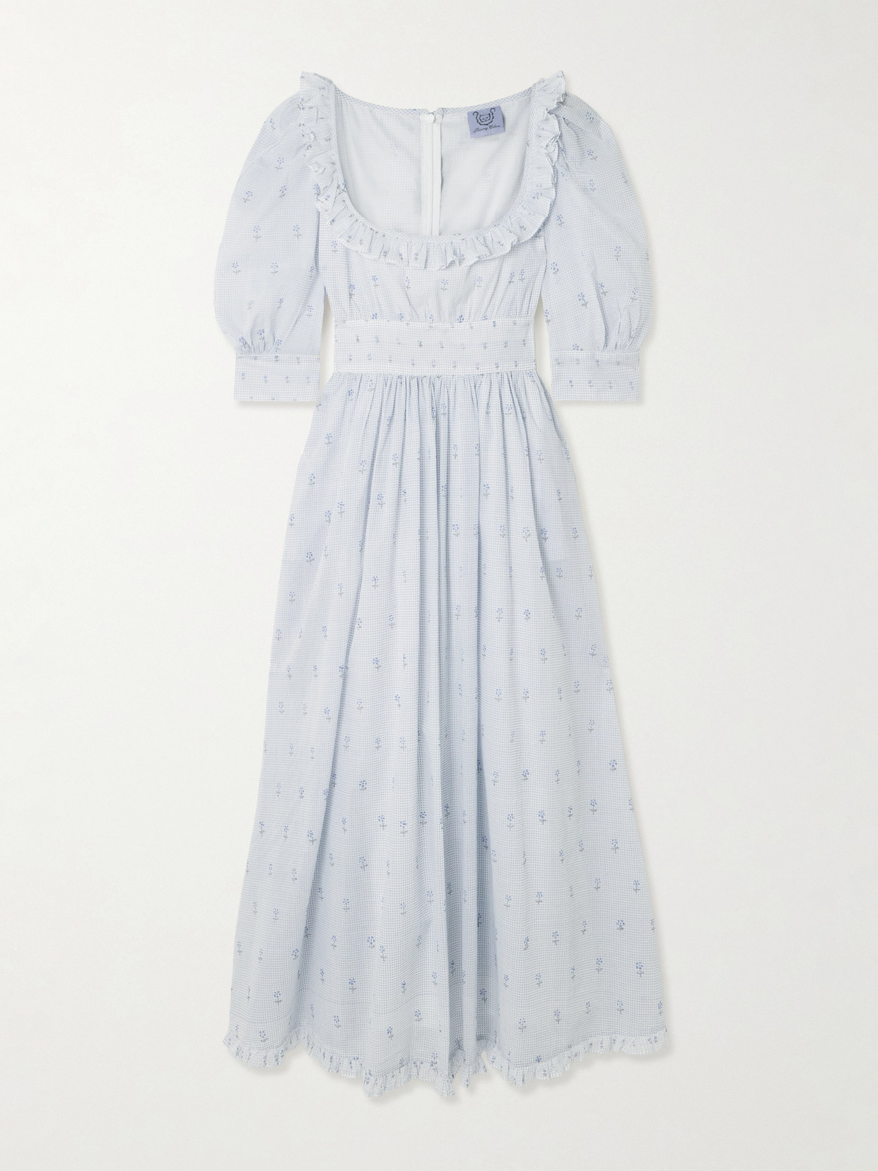 Thierry Colson - Yolande Ruffled Floral-print Cotton-voile Midi Dress - Blue | NET-A-PORTER (US)