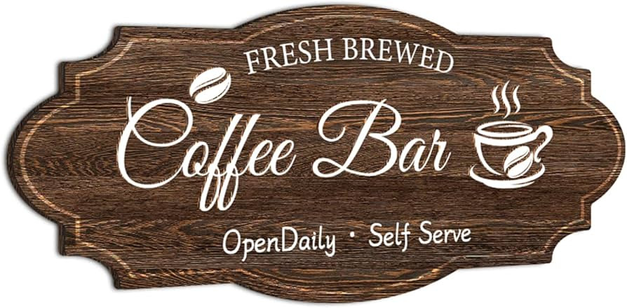 Coffee Signs for Coffee Station - Vintage Coffee Bar Accessories for Cafe Station Signs Decorations,Coffee Bar Signs for Wall Decor,Farmhouse Cafe Sign for Home Decor Kitchen,Rustic Kitchen Decor | Amazon (US)