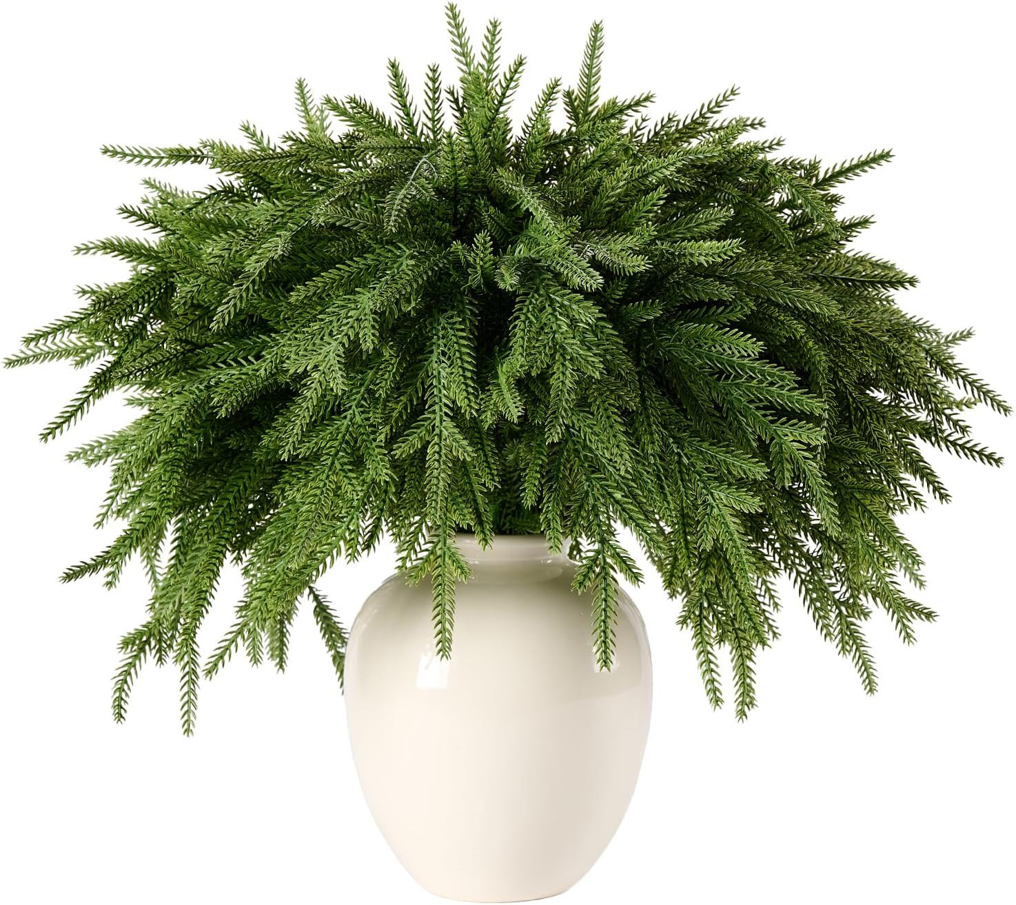 12Pcs 18'' Norfolk Pine Stems Realistic, Lifelike Christmas Greenery Pine Branches for DIY Wreath... | Amazon (US)