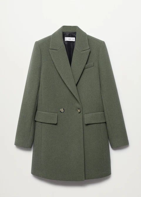 Wool double-breasted coat | MANGO (UK)