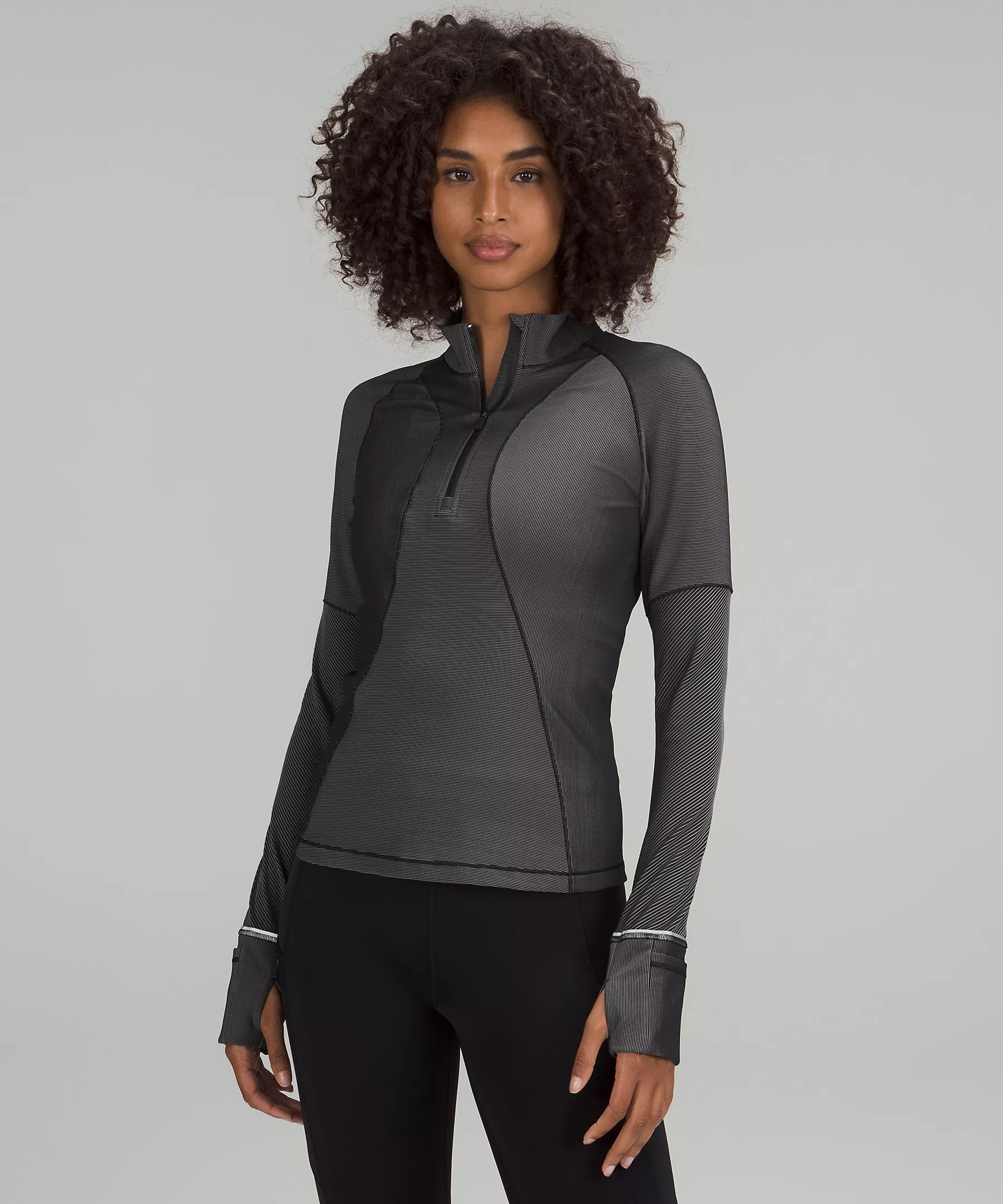 Two-Tone Ribbed Running Half Zip | Women's Long Sleeve Shirts | lululemon | Lululemon (US)