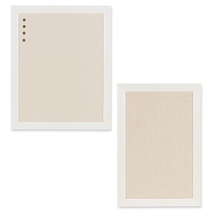 Kate and Laurel Beatrice Framed Fabric Pinboard in White | Bed Bath & Beyond