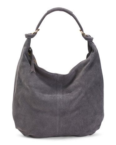 Made In Italy Suede Slouchy Hobo With Ring Detail | Handbags | Marshalls | Marshalls