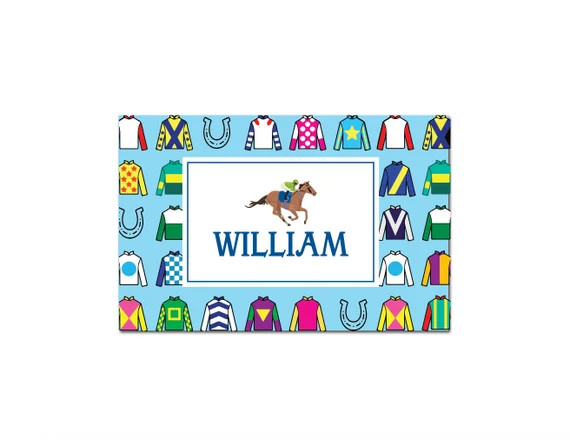 Derby placemat Kentucky derby laminated placemat Jokey silk | Etsy | Etsy (US)