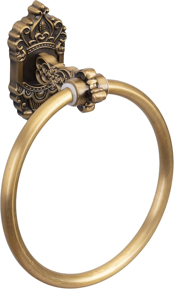 SDH Bathroom Towel Ring - Crown Themed Antique Brass Towel Hanger - Wall Mount Hand Towel Holder ... | Amazon (US)