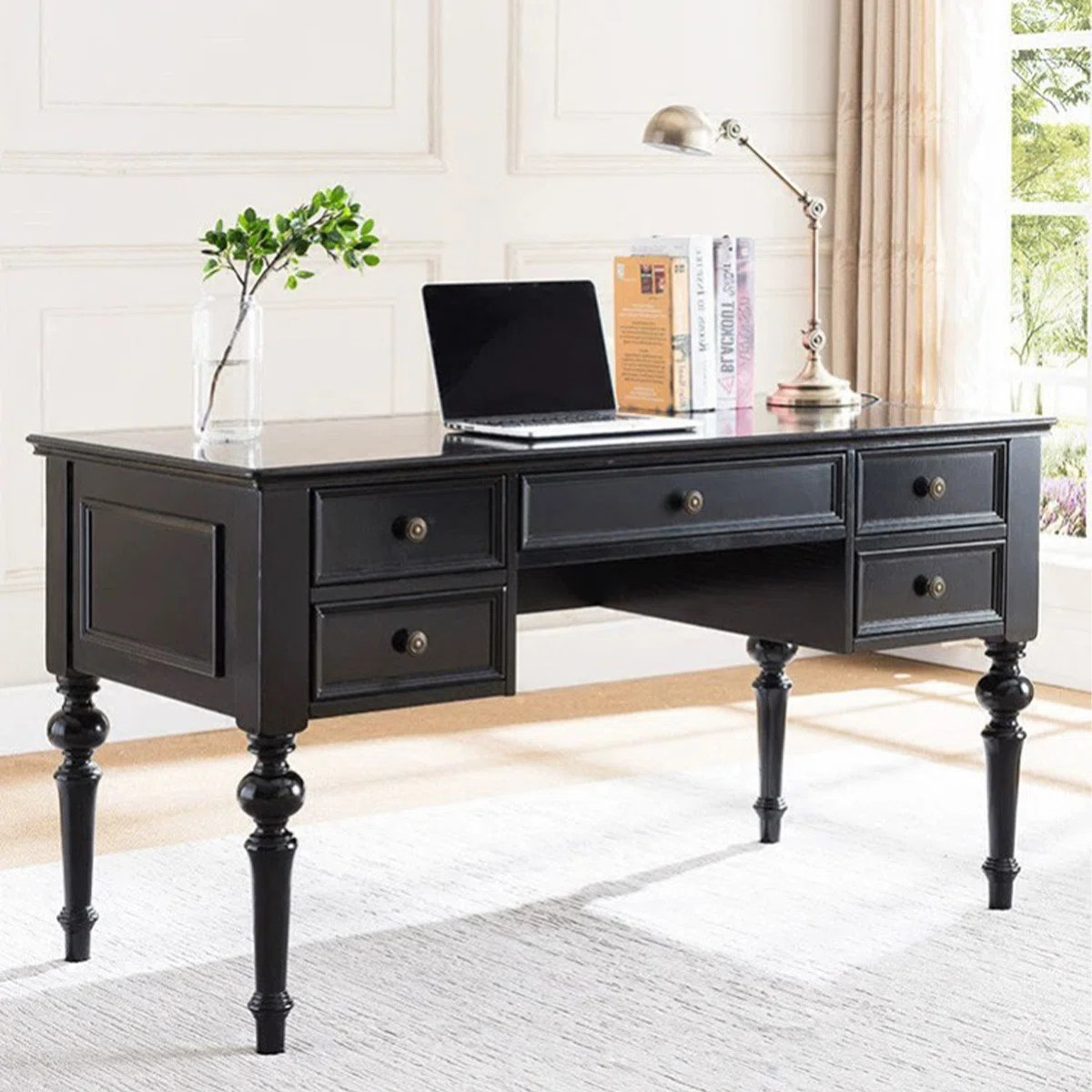 American Country Style All-Solid Wood Desk | Wayfair North America