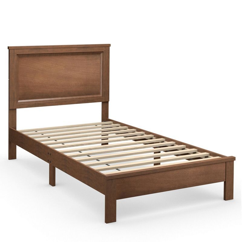 Costway Twin/Full/Queen Size Bed Frame Platform Slat High Headboard Bedroom Rubber Wood Leg | Target