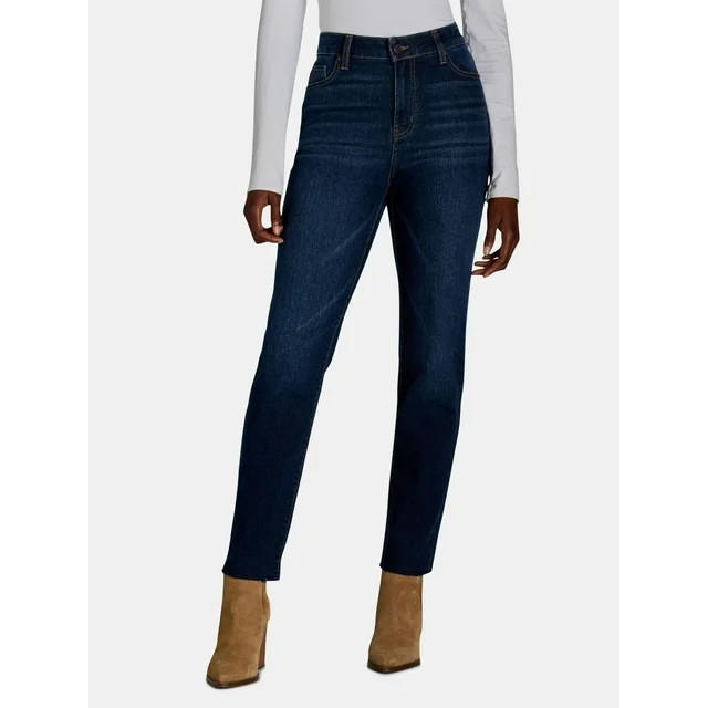 Time and Tru Women's High Rise Cigarette Jean, 32" inseam, sizes 2-20 | Walmart (US)