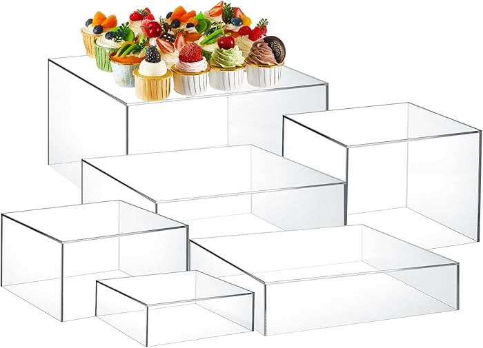 Leinuosen 6 Pcs Large Buffet Risers, 6 to 11 Inch Catering Dessert Table Risers Food Decorative S... | Amazon (US)