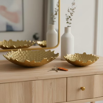 Decorative Honeycomb Styl Bowls for Coffee Table Decor - Elegant Centerpiece Table Decoration or Home Decor Accent - Set of 2, 4", 3", Gold | Target