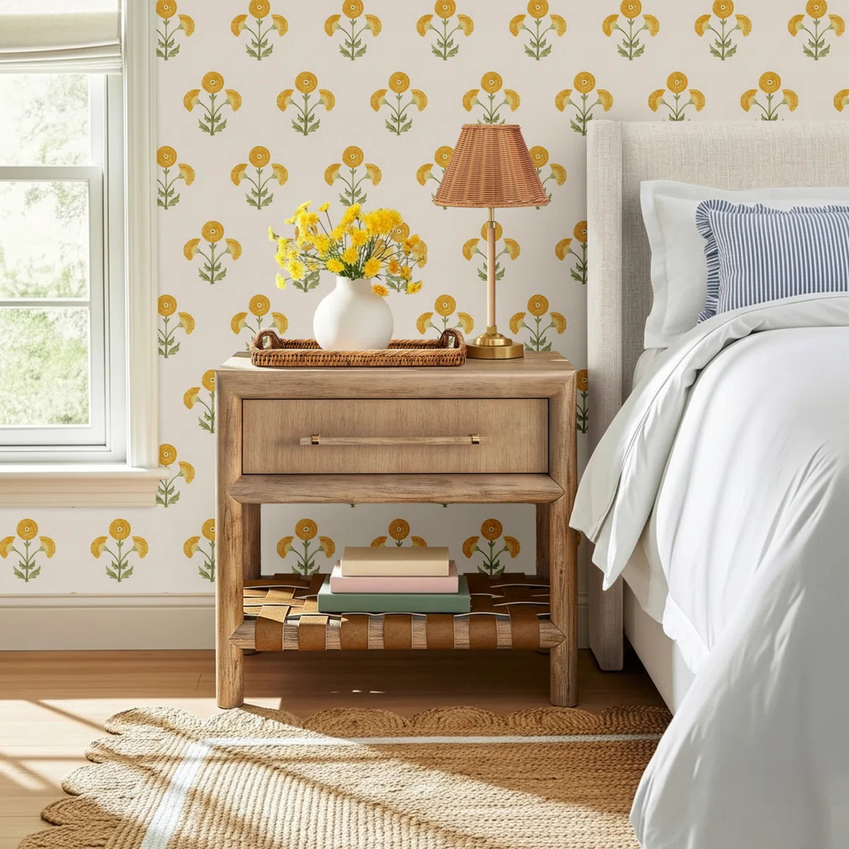 Colleen 1 - Drawer Leather Nightstand | Wayfair North America