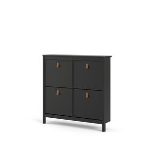 Tvilum 41 in. H x 40 in. W Black Wood Shoe Storage Cabinet 79665gmgm - The Home Depot | The Home Depot