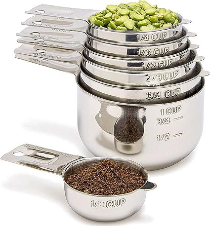 Simply Gourmet Stainless Steel Measuring Cups - Measuring Cup Set for Cooking & Baking, Set of 7.... | Amazon (US)