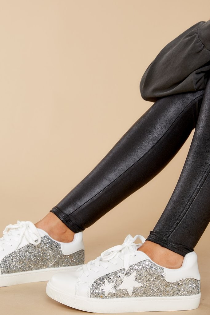 Good Fortune Silver Glitter Sneakers | Red Dress 