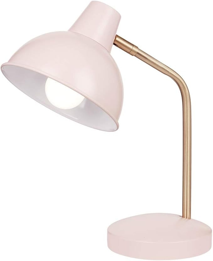 Globe Electric 67339 Novogratz x Globe Robin 16" Desk Lamp, Matte Rose, Matte Gold Arm, Clear Cor... | Amazon (US)