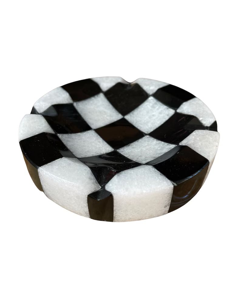 Marble Checkered Ashtray - Etsy | Etsy (US)