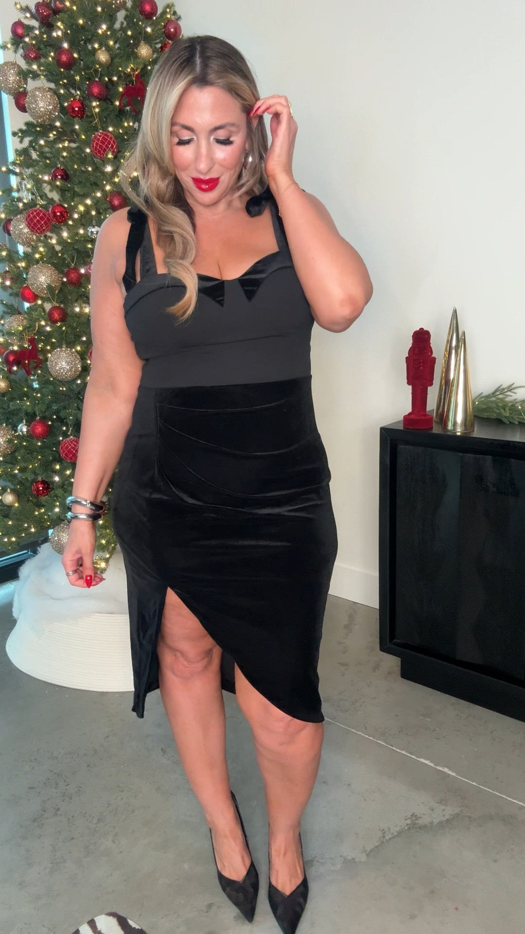 Express Midsize Approved Holiday Look. This outfit is stunning. 

Dress L (def size down, the dress has lots of stretch and runs big. The straps are adjustable. The cups do not have underwire. 
Fur Coat L (size down runs big; the L still fit me perfectly oversized) 

red glossy non transfer lip color “on a mission” (the picture looks pink, but it’s a bright red) 


Dress L (size down, the dress has stretch) The straps are adjustable. The cups do not have underwire. 
Fur Coat L (size down runs big; the L still fit me perfectly oversized) 

#LTKBeauty #LTKMidsize #LTKHoliday
#holidaydress #holidayoutfit #christmasoutfit #sequinoutfit #holidayoutfit

#LTKHoliday #LTKCyberWeek #LTKMidsize

#LTKMidsize #LTKHoliday